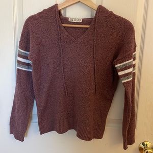 Pink Rose knit sweater hoodie